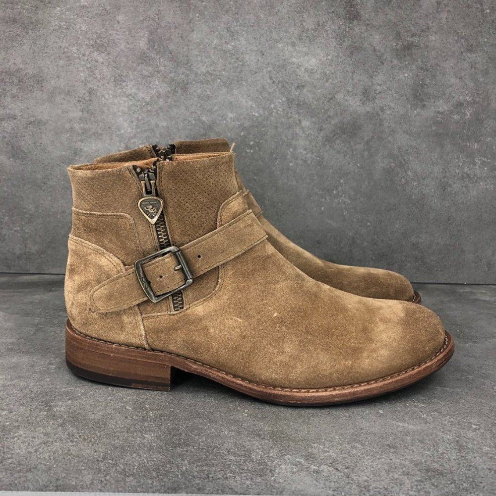 Mark Nason Eastwood Trouble Suede Ankle Boots, Tan, Women's 9.5